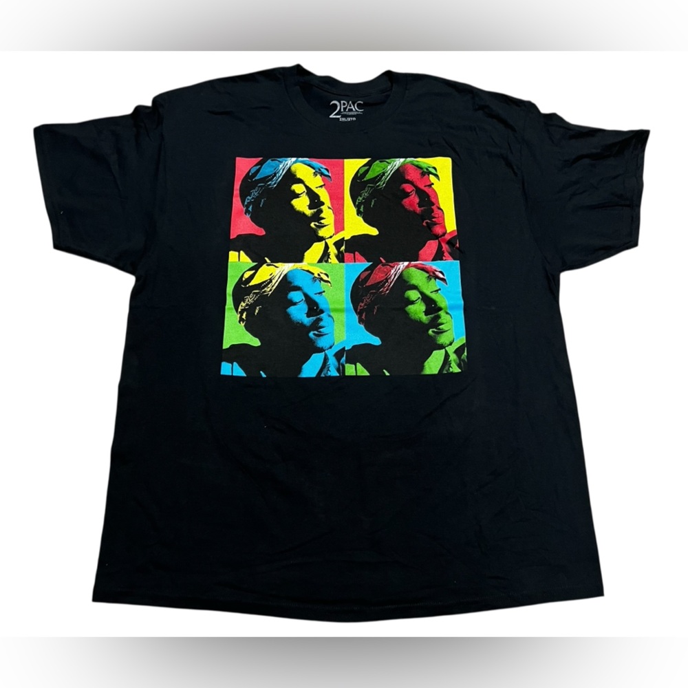 2Pac Tupac Shakur men’s Black Graphic T-Shirt‎ rapper rap music size 2XL
